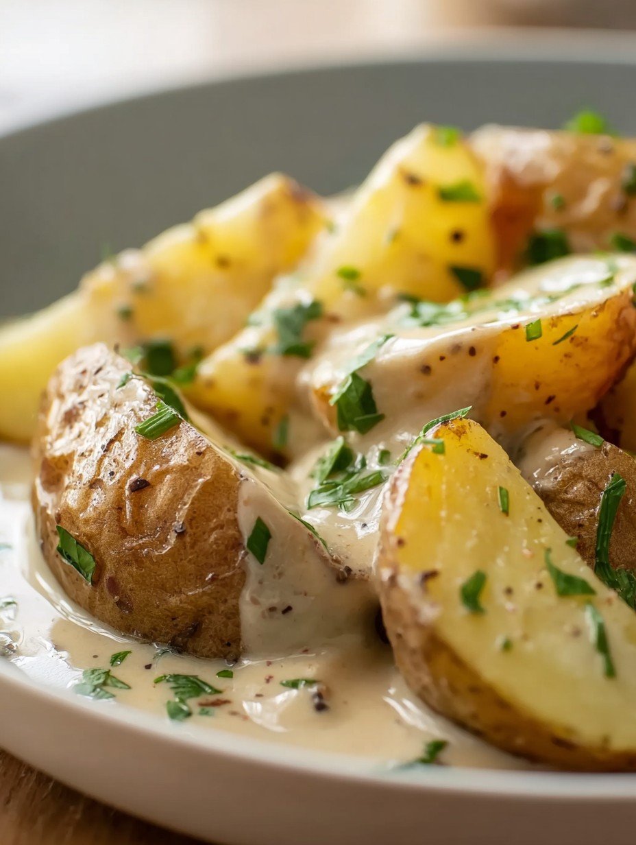 Die besten knusprigen Kartoffelspalten mit Rahmsoße image 2