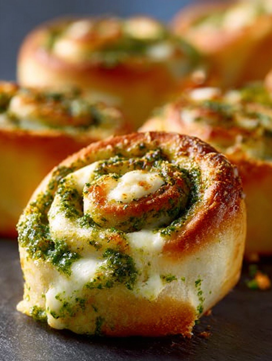 Die cremigsten Pizzaschnecken mit Pesto & Mozzarella. image 2