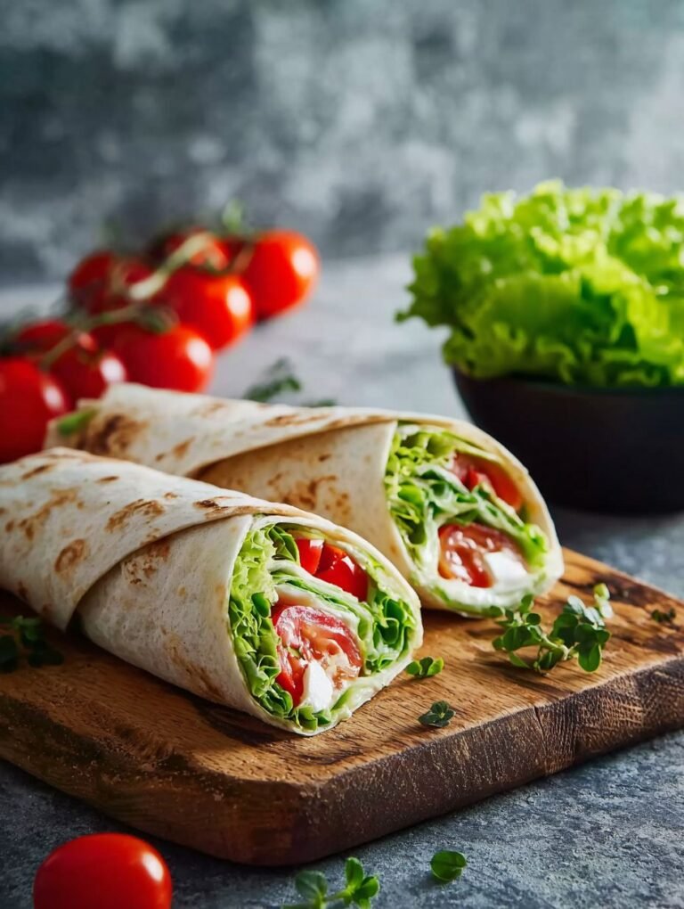 Gesunde Tomaten Mozzarella Wraps für den schnellen Hunger