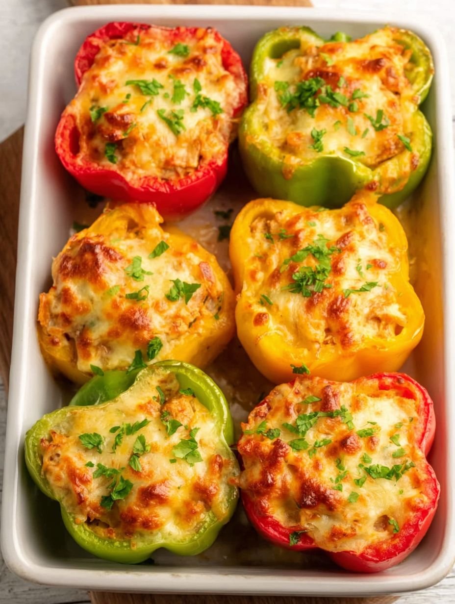 Herzhafte gefüllte Paprika mit goldbraunem Käse image 2
