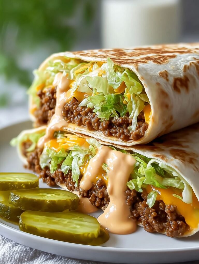 Knusprige Cheeseburger Wraps | Einfaches Rezept