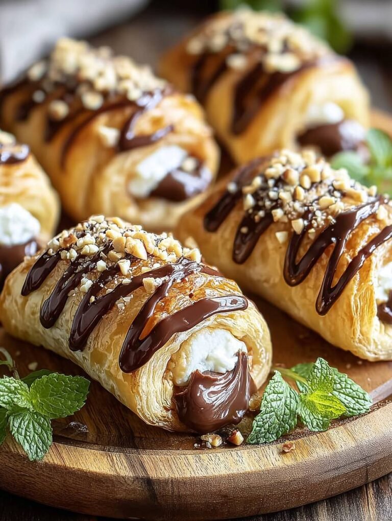 Knusprige Nutella Blätterteig-Röllchen selber machen.