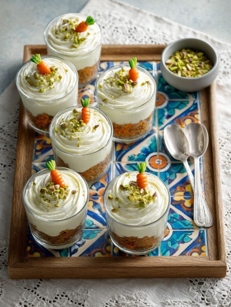 Oster-Nachtisch: Karottenkuchen im Glas mit Pistazien
