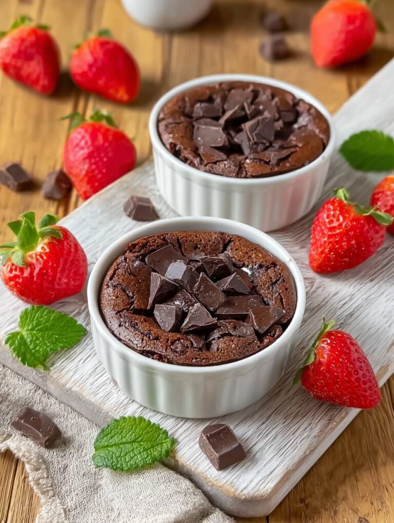 Saftige Schoko-Küchlein mit Erdbeeren | Schnell