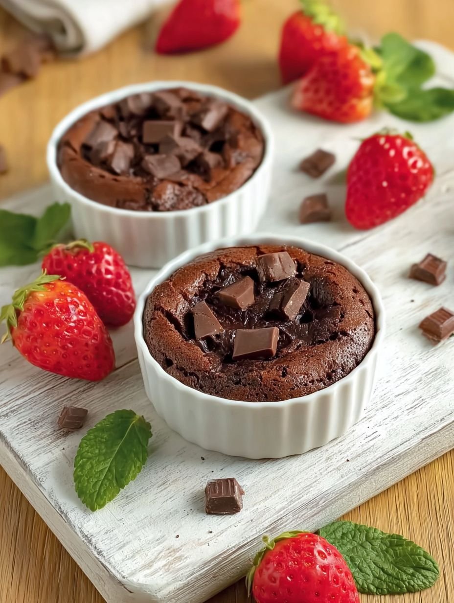 Saftige Schoko-Küchlein mit Erdbeeren | Schnell image 2