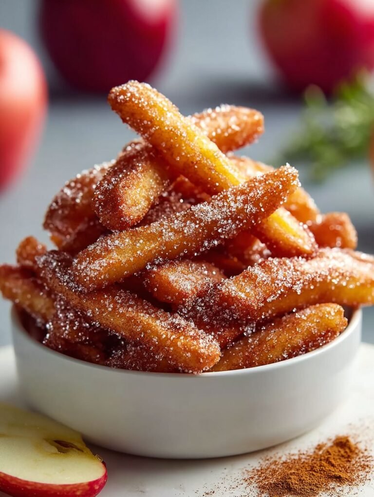 Wie man knusprige Apfel-Zimt-Sticks macht