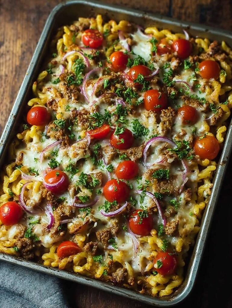 Baked Spätzle with Beef and Tomatoes for a Cozy Dinner