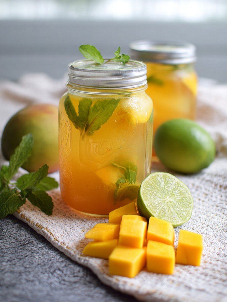 Erfrischender Mango Eistee mit Minze und Limette image 2