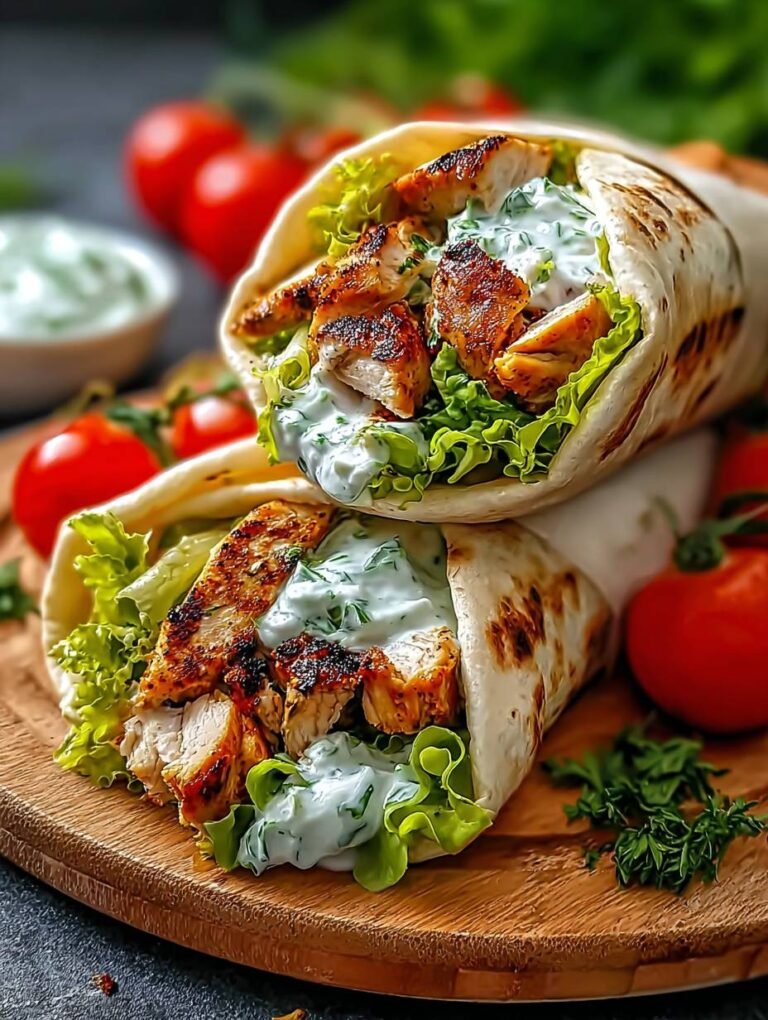 Hähnchen-Gyros mit frischem Feta-Tzatziki genießen