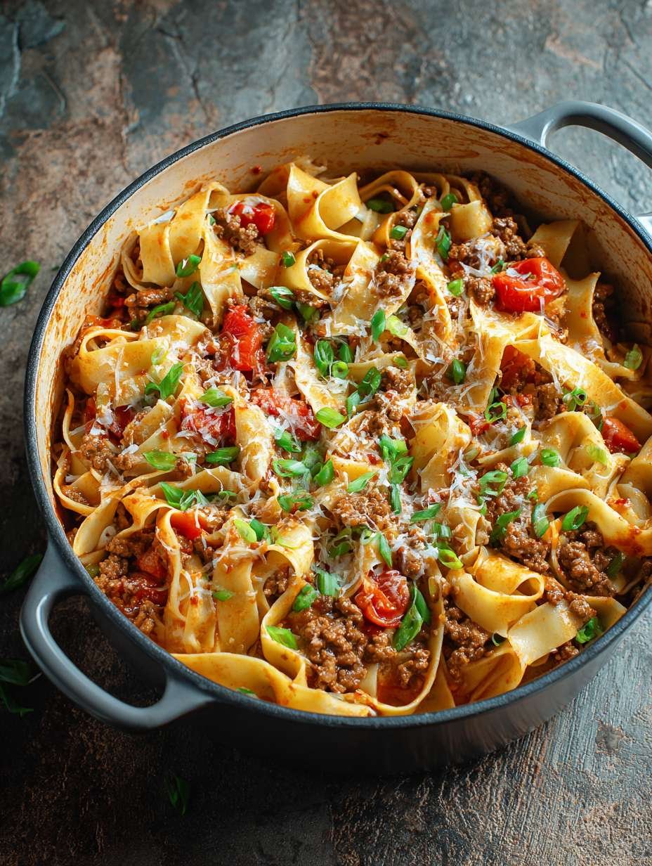 Herzhafte One-Pot-Pasta mit Hackfleisch und Tomaten image 2