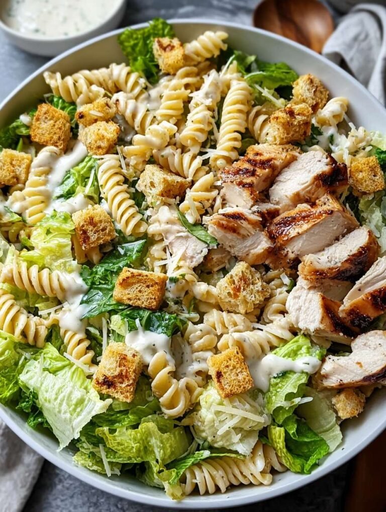 Leckeres Caesar Nudelsalat Rezept für den Sommergenuss