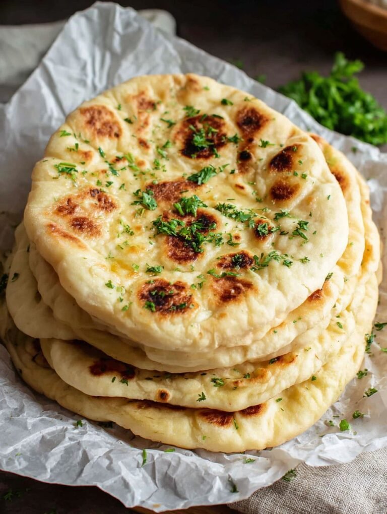 Leckeres Naan Brot – einfach und ohne Hefe zubereiten