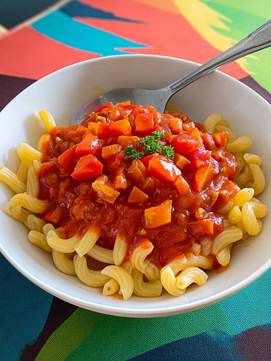 Makkaroni mit bunter Tomatensoße für jeden Tag image 2
