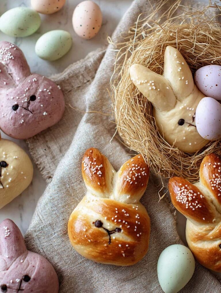 Osterhasen aus Germteig für ein festliches Frühstück