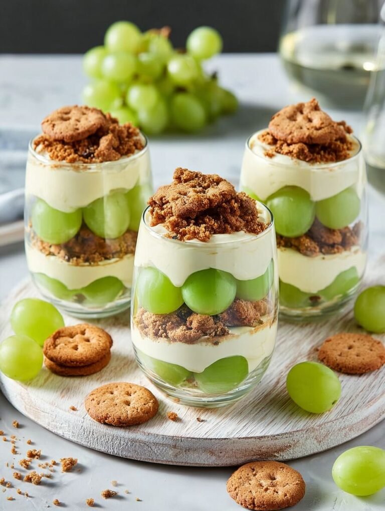 Schnelles und erfrischendes Schichtdessert mit Trauben